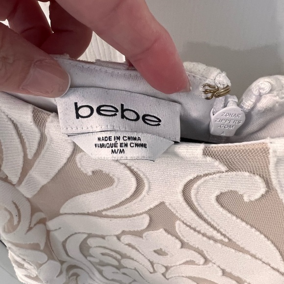 Worn once, great condition white Bebe dress size medium - Picture 2 of 2